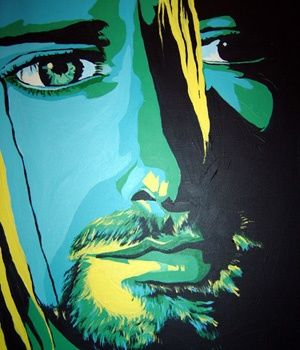 Peinture intitulée "k.cobain" par Claire Rambaud, Œuvre d'art originale,
