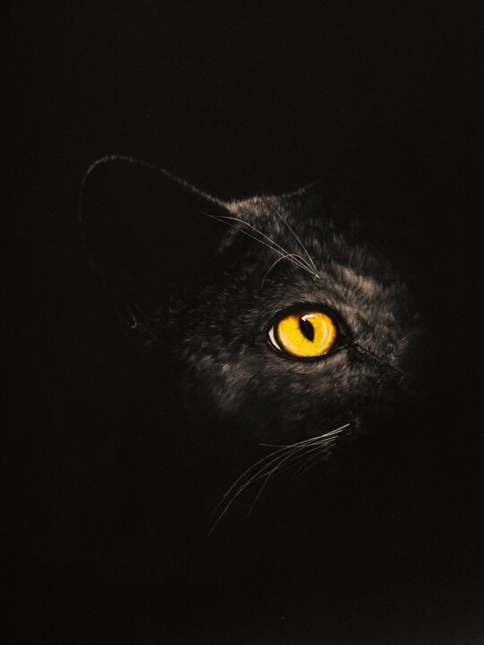 Pintura titulada "Lumière dans la nuit" por Claire Vogel, Obra de arte original, Acrílico