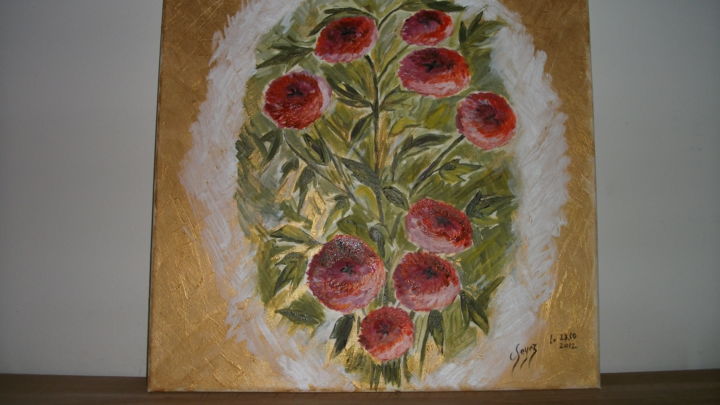 Pintura titulada "Décoration florale" por Claramax, Obra de arte original, Oleo
