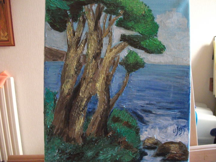 Painting titled "Pins parasol en Med…" by Claramax, Original Artwork, Acrylic