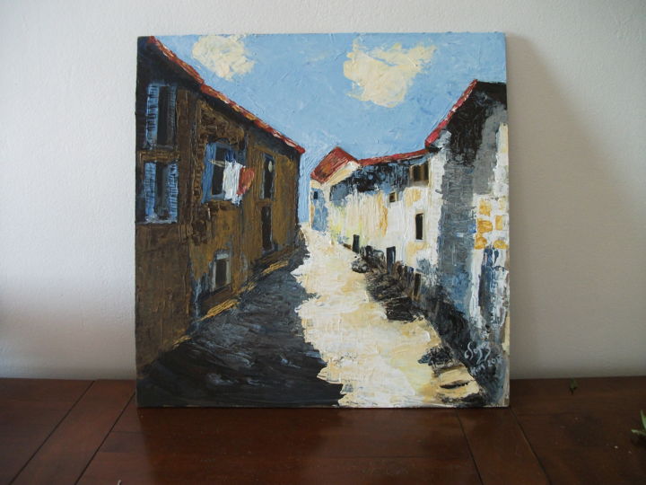 Peinture intitulée "vieux village- acry…" par Claramax, Œuvre d'art originale