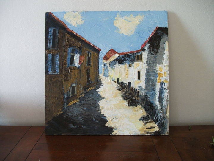 Peinture intitulée "vieux village- acry…" par Claramax, Œuvre d'art originale,