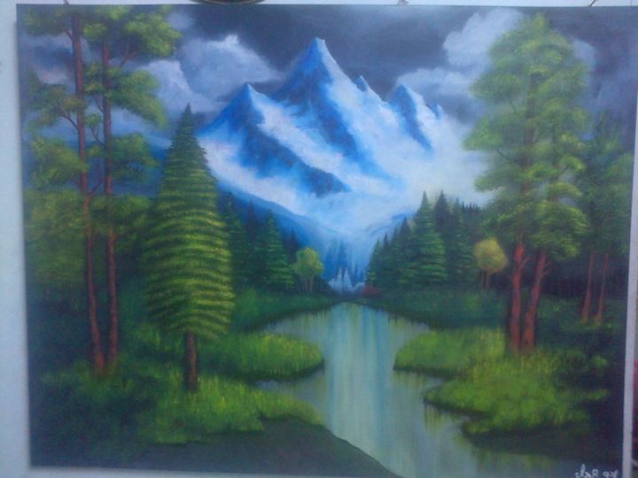 Painting titled "paisaje" by Clar94, Original Artwork