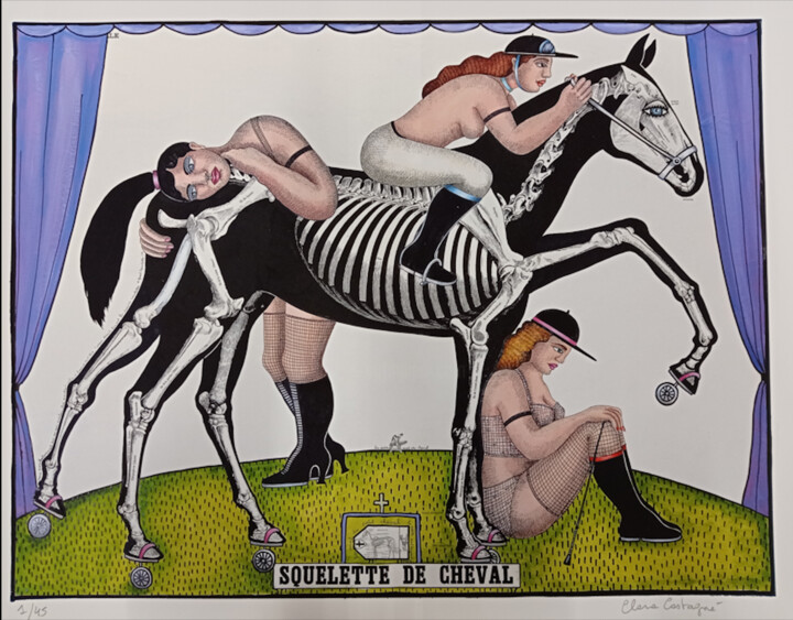 Estampas & grabados titulada "La queue de cheval" por Clara Castagné, Obra de arte original, Impresión digital