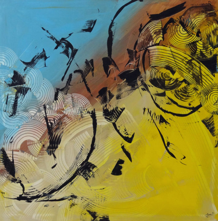 Peinture intitulée "Entre ciel et terre" par Clara Quillon, Œuvre d'art originale,
