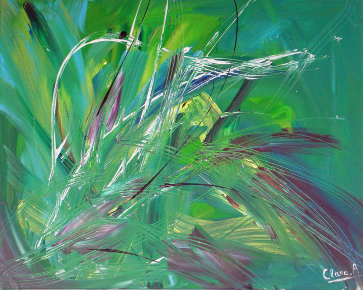 Schilderij getiteld "Nénuphar" door Clara Quillon, Origineel Kunstwerk, Acryl