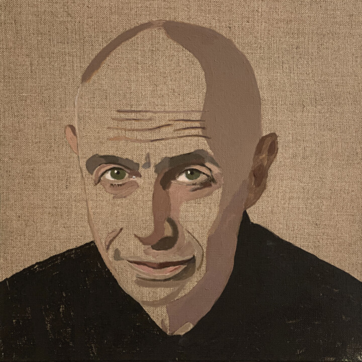 Malerei mit dem Titel "Portrait de Martin" von Clara Ramirez Katz, Original-Kunstwerk, Öl Auf Keilrahmen aus Holz montiert