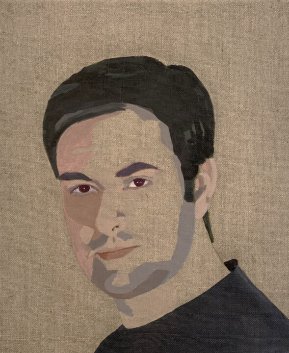 Pittura intitolato "Portrait de Juan" da Clara Ramirez Katz, Opera d'arte originale, Olio Montato su Telaio per barella in l…