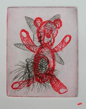 Gravures & estampes intitulée "teddy star" par Peposlady, Œuvre d'art originale