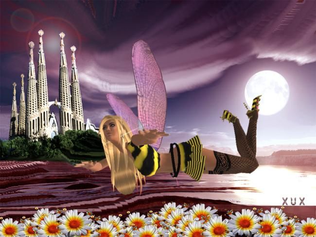 Pittura intitolato "Queen Missy Bee Fam…" da Xux, Opera d'arte originale