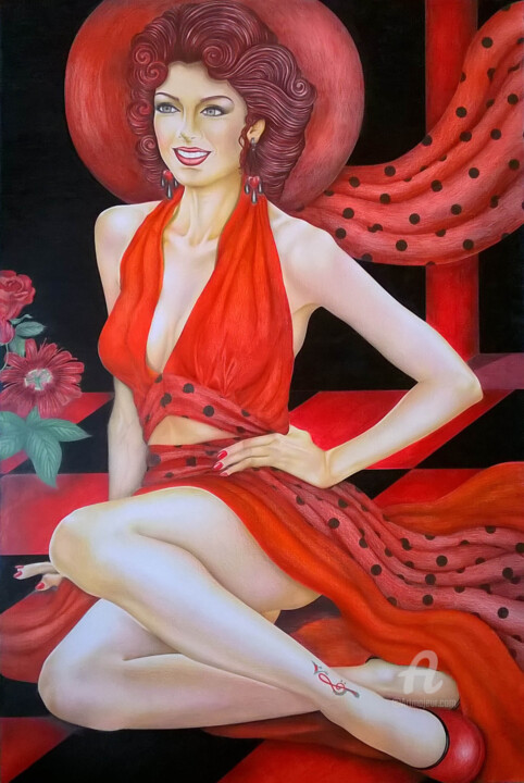 "Red passion serie c…" başlıklı Tablo Clara De Santis tarafından, Orijinal sanat, Pastel