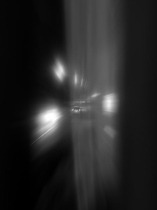 Photography titled "Route de nuit" by Clara Laven, Original Artwork, Digital Photography