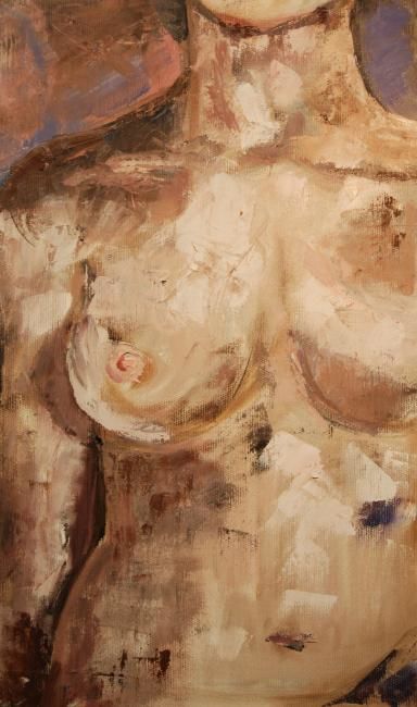 Painting titled "Mujer (55x33)" by Clara Vidal, Original Artwork
