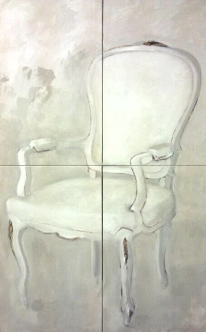 Painting titled "Cadira 4 en 1 (122x…" by Clara Vidal, Original Artwork, Oil
