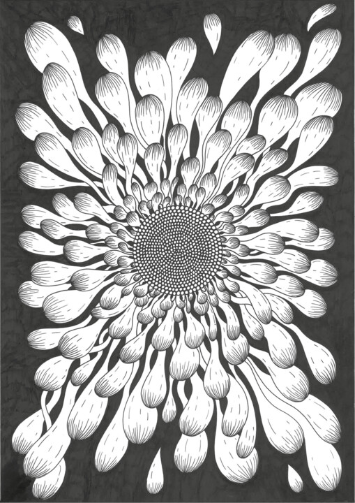 Σχέδιο με τίτλο "sunflower" από Clart, Αυθεντικά έργα τέχνης, Μαρκαδόρος