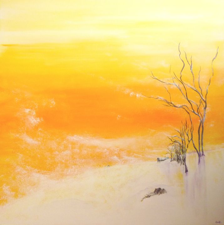 Fevrier Paysage Hivernal Peinture Acrylique Toile Peinture Par Clau Redier Clement Artmajeur