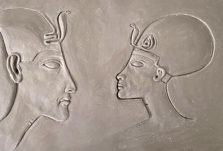 Sculpture titled "Sculpture Egypte en…" by Claude Adda, Original Artwork, Clay
