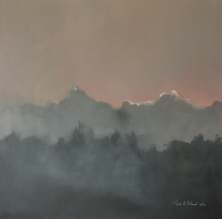 Schilderij getiteld "BRUMES 2/ MIST 2" door Claude André Thibaud, Origineel Kunstwerk, Acryl