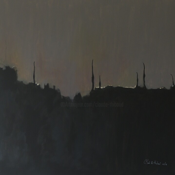 Painting titled "CREPUSCULE 4 / DUSK…" by Claude André Thibaud, Original Artwork, Acrylic