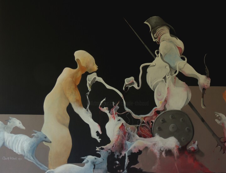 Peinture intitulée "ARÉS" par Claude André Thibaud, Œuvre d'art originale, Acrylique Monté sur Châssis en bois