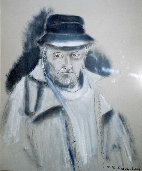 Painting titled "Autoportrait" by Claude Bensimon, Original Artwork