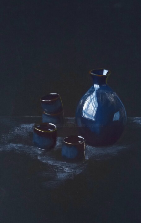 Painting titled "Sake" by Claude Berghmans, Original Artwork, Watercolor