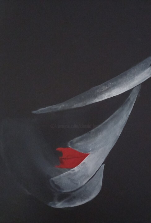 Картина под названием "Hot lips" - Claude Berghmans, Подлинное произведение искусства, Акварель