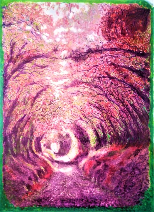 Malerei mit dem Titel "Vortex en Sologne." von Claude Berthel, Original-Kunstwerk, Acryl