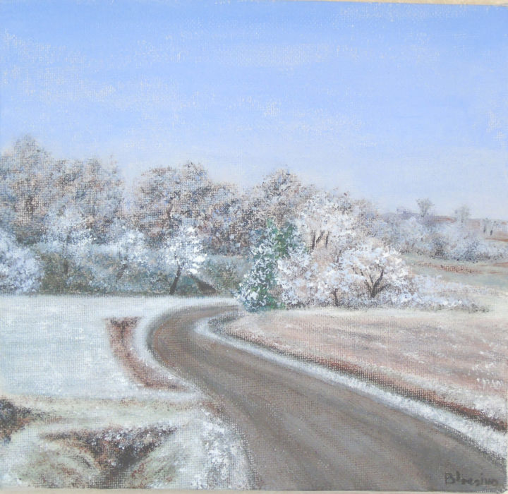 Peinture intitulée "Hohwiller campagne" par Claude Blaesius, Œuvre d'art originale, Acrylique