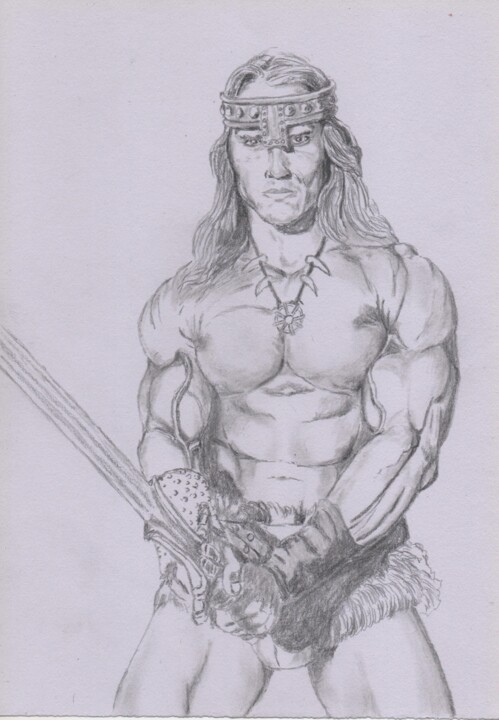 Zeichnungen mit dem Titel "Conan le destructeu…" von Claude Blaesius, Original-Kunstwerk, Bleistift