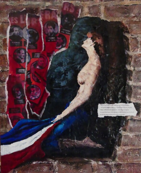 Картина под названием "affiche rouge" - Claude Bonnin, Подлинное произведение искусства, Акрил
