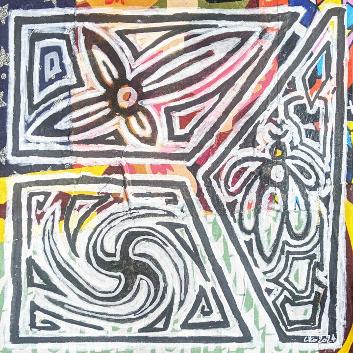 Painting titled "Atomique" by Claude Chautard, Original Artwork, Marker