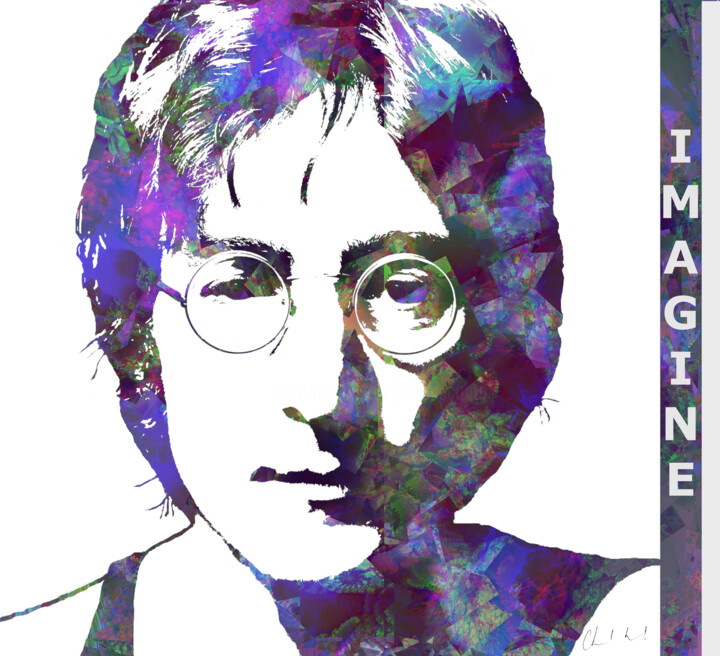 Digital Arts titled "John  Lennon #artis…" by Claude Conte, Original Artwork, 2D Digital Work
