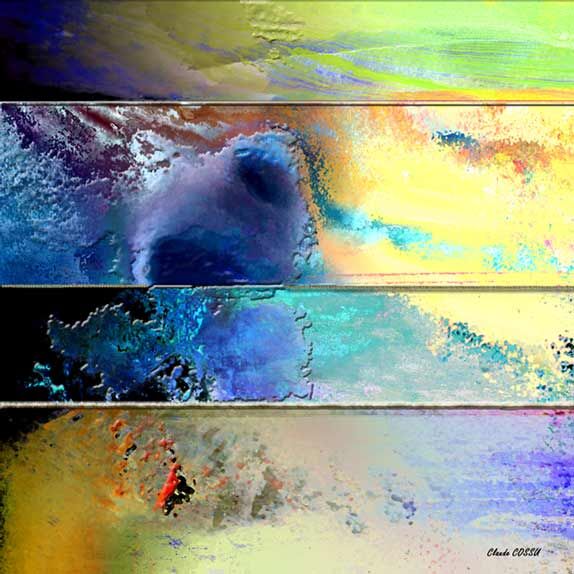 Digitale Kunst mit dem Titel "Le calme avant et a…" von Claude Cossu, Original-Kunstwerk, Digitale Malerei
