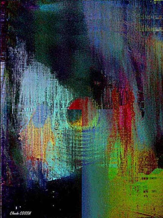 Digital Arts με τίτλο "Vision nocturne" από Claude Cossu, Αυθεντικά έργα τέχνης, Ψηφιακή ζωγραφική