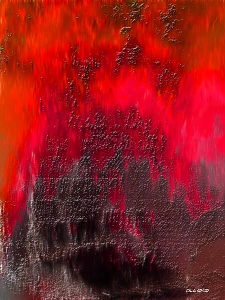 Arts numériques intitulée "Au coeur de l'âtre" par Claude Cossu, Œuvre d'art originale, Peinture numérique