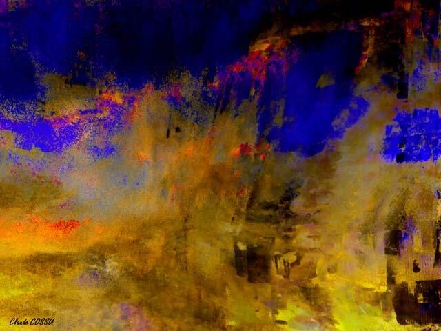 Digital Arts titled "Embrasements lointa…" by Claude Cossu, Original Artwork, Digital Painting