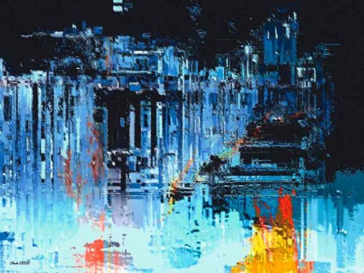 Digitale Kunst mit dem Titel "Reflets" von Claude Cossu, Original-Kunstwerk, Digitale Malerei