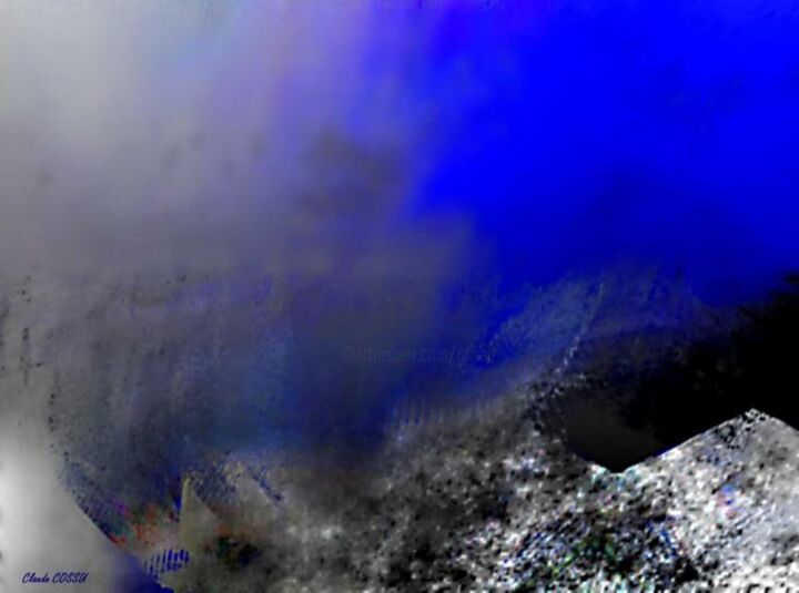 Arte digitale intitolato "Brume en montagne" da Claude Cossu, Opera d'arte originale, Pittura digitale