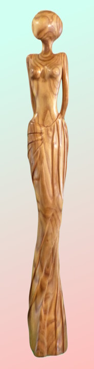 Skulptur mit dem Titel "Harmonie" von Claude David, Original-Kunstwerk, Holz