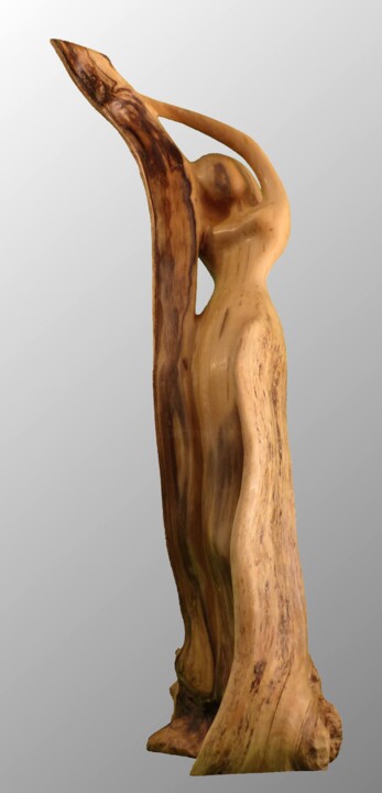 Scultura intitolato "Être" da Claude David, Opera d'arte originale, Legno