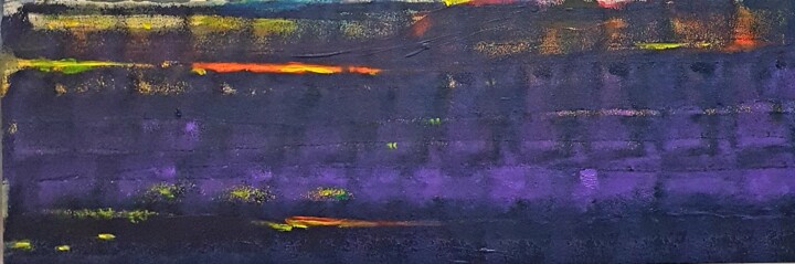 Peinture intitulée "Crépuscule à Sète" par Claude Degret, Œuvre d'art originale, Acrylique