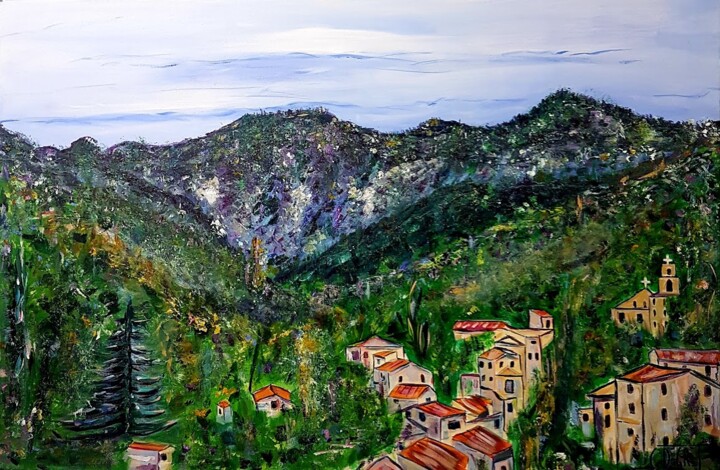 Peinture intitulée "Le mont Cabane" par Claude Degret, Œuvre d'art originale, Acrylique