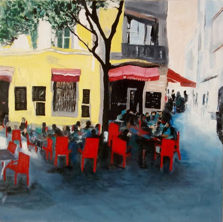 Peinture intitulée "La-petite-creperie…" par Emma, Œuvre d'art originale