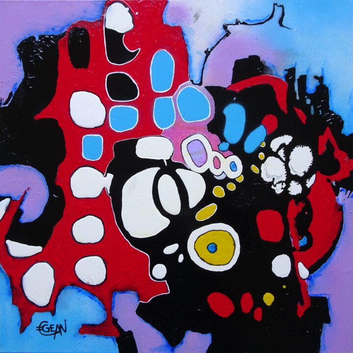 Painting titled "BUBBLES" by Claude Géan, Original Artwork, Acrylic Mounted on Wood Stretcher frame