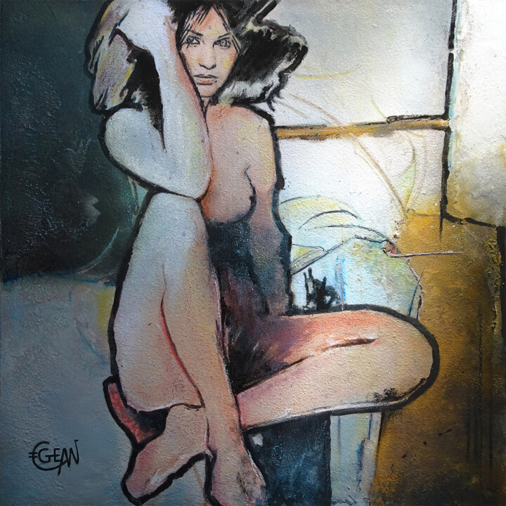 Painting titled "LIBERTEEN" by Claude Géan, Original Artwork, Acrylic Mounted on Wood Stretcher frame