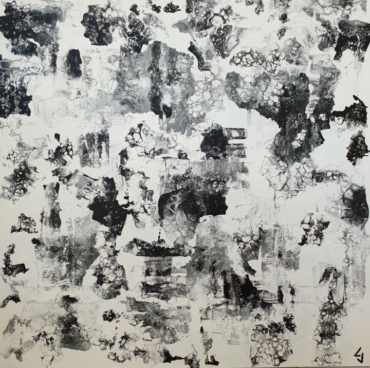 Peinture intitulée "Black and white 14" par Claude Goasguen, Œuvre d'art originale, Acrylique