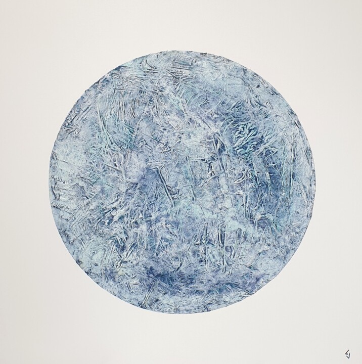 Peinture intitulée "Planète Indigo" par Claude Goasguen, Œuvre d'art originale, Acrylique