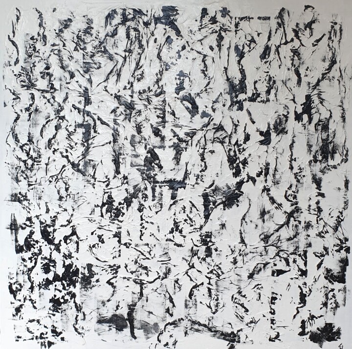 Malarstwo zatytułowany „white and black19” autorstwa Claude Goasguen, Oryginalna praca, Akryl