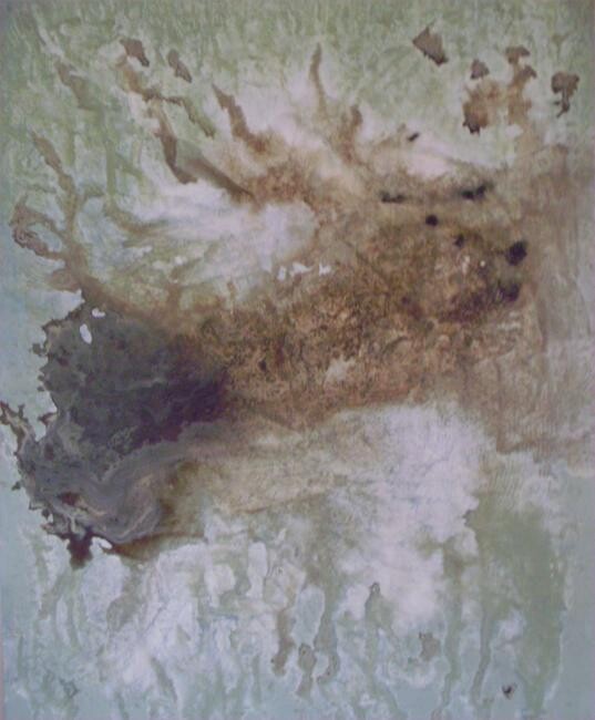 Painting titled "Peinture rupestre" by Claude Goasguen, Original Artwork, Acrylic